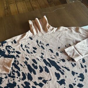 Alfani Tan and Black Animal Print Turtleneck Sweater